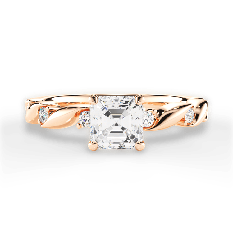 14kt Rose Gold/18kt Rose Gold/asscher/top sku 1ASZ1501