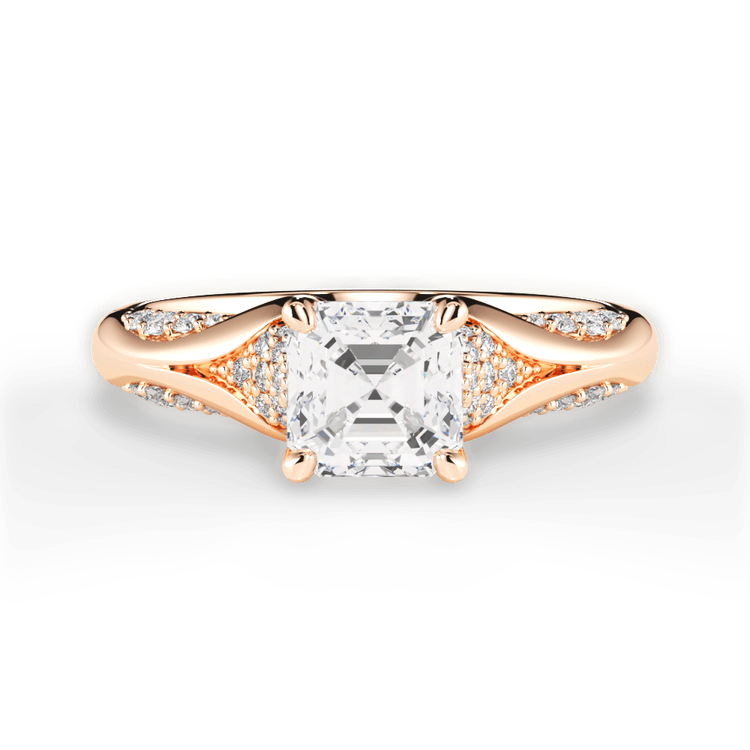 14kt Rose Gold/18kt Rose Gold/asscher/top sku 1ASZ1180