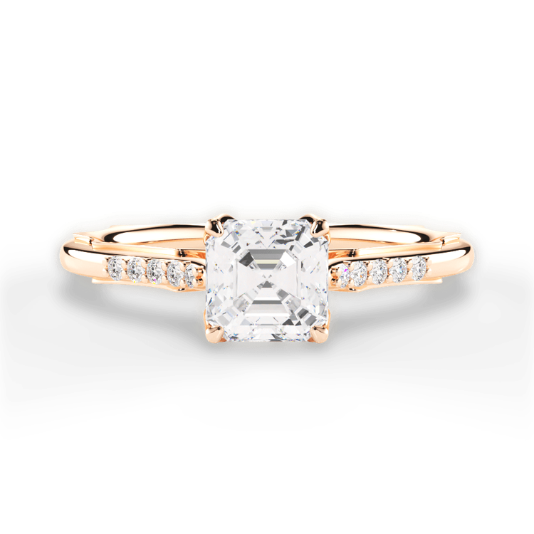 14kt Rose Gold/18kt Rose Gold/asscher/top sku 1ASZ2841
