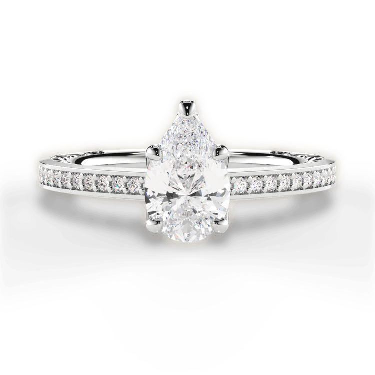 14kt White Gold/18kt White Gold/Platinum/pear/top sku 1PZ4170