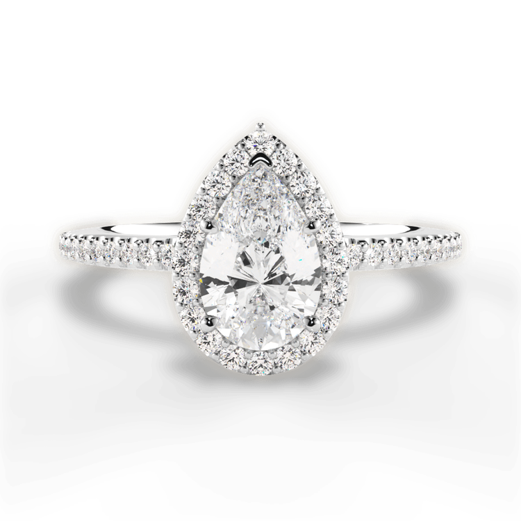 14kt White Gold/18kt White Gold/Platinum/pear/top sku 1PZ1396