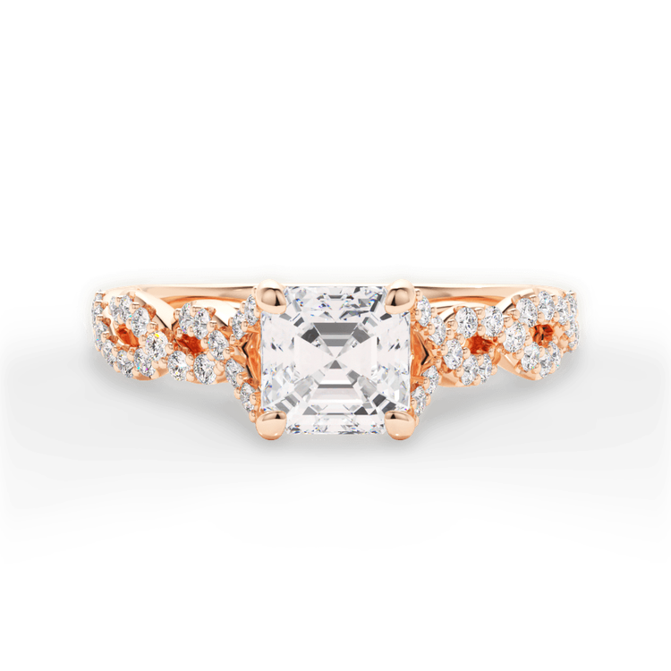 14kt Rose Gold/18kt Rose Gold/asscher/top sku 1ASZ1317