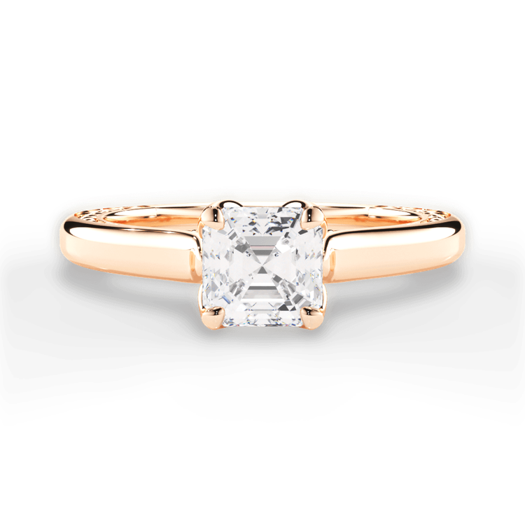 14kt Rose Gold/18kt Rose Gold/asscher/top sku 1ASZ2828