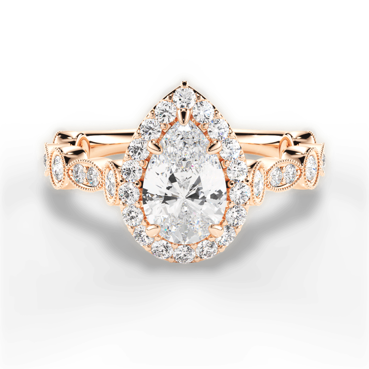 14kt Rose Gold/18kt Rose Gold/pear/top sku 1PZ4742