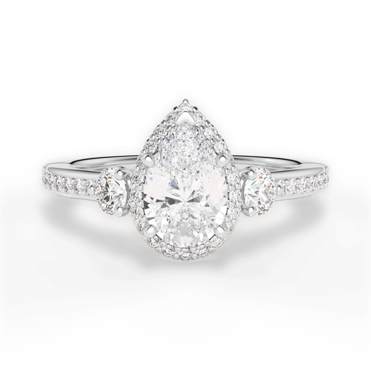 14kt White Gold/18kt White Gold/Platinum/pear/top sku 1PZ3701