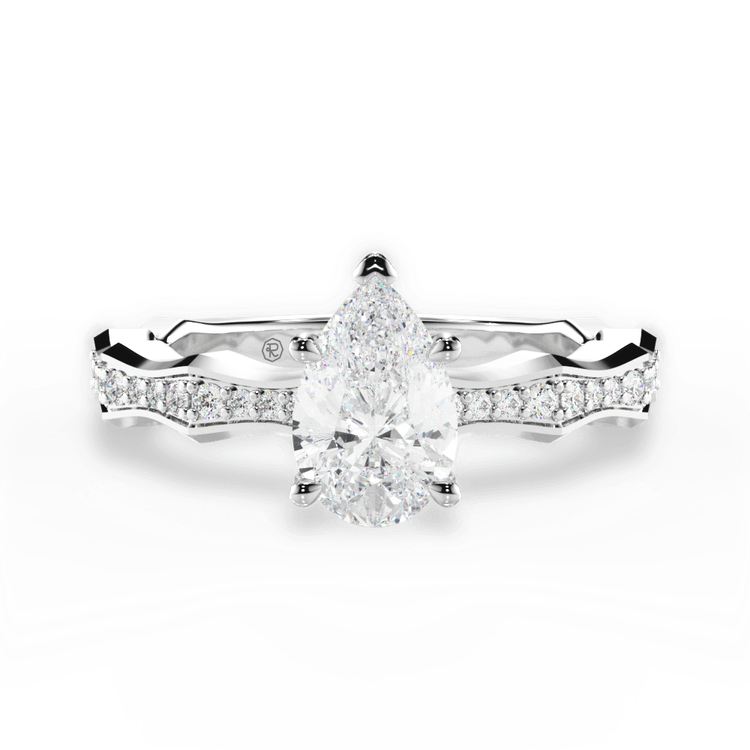 14kt White Gold/18kt White Gold/Platinum/pear/top sku 1PZ1361