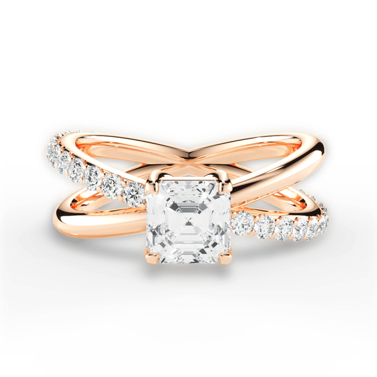 14kt Rose Gold/18kt Rose Gold/asscher/top sku 1ASZ4768