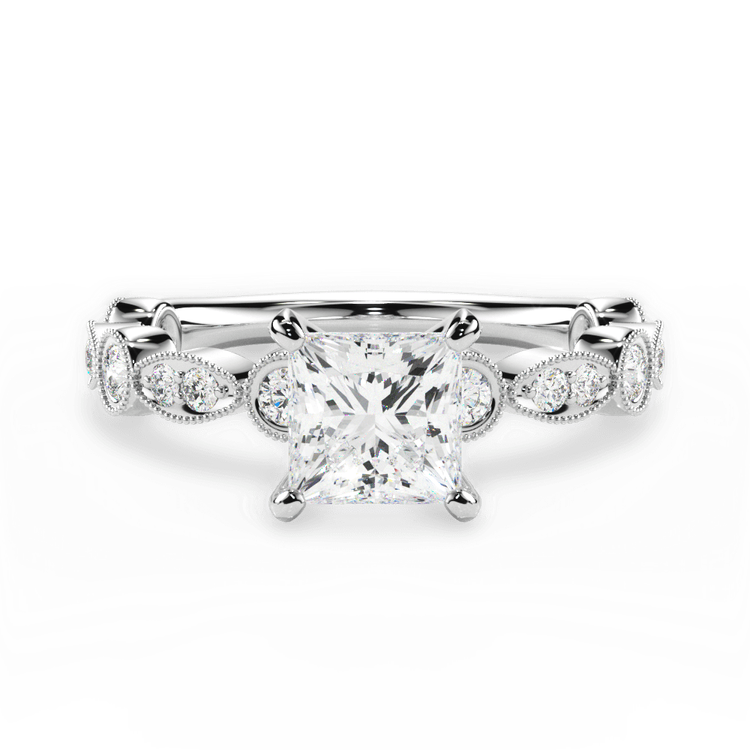 14kt White Gold/18kt White Gold/Platinum/princess/top sku 1PCZ4718
