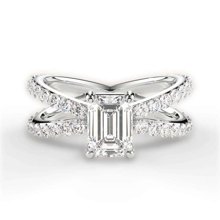 14kt White Gold/18kt White Gold/Platinum/emerald/top sku 1ECZ1348