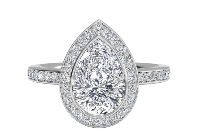 pear-shaped vintage-style diamond engagement ring