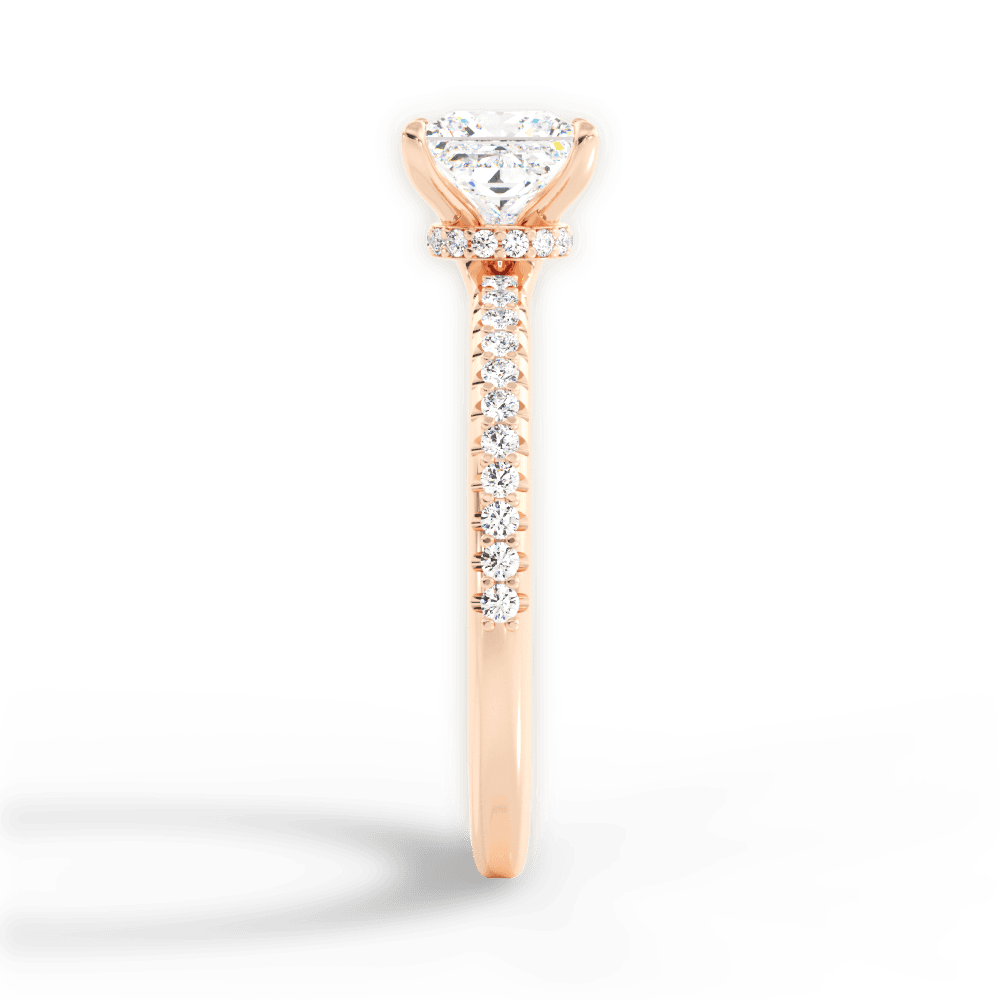 14kt Rose Gold/18kt Rose Gold/princess/perspective