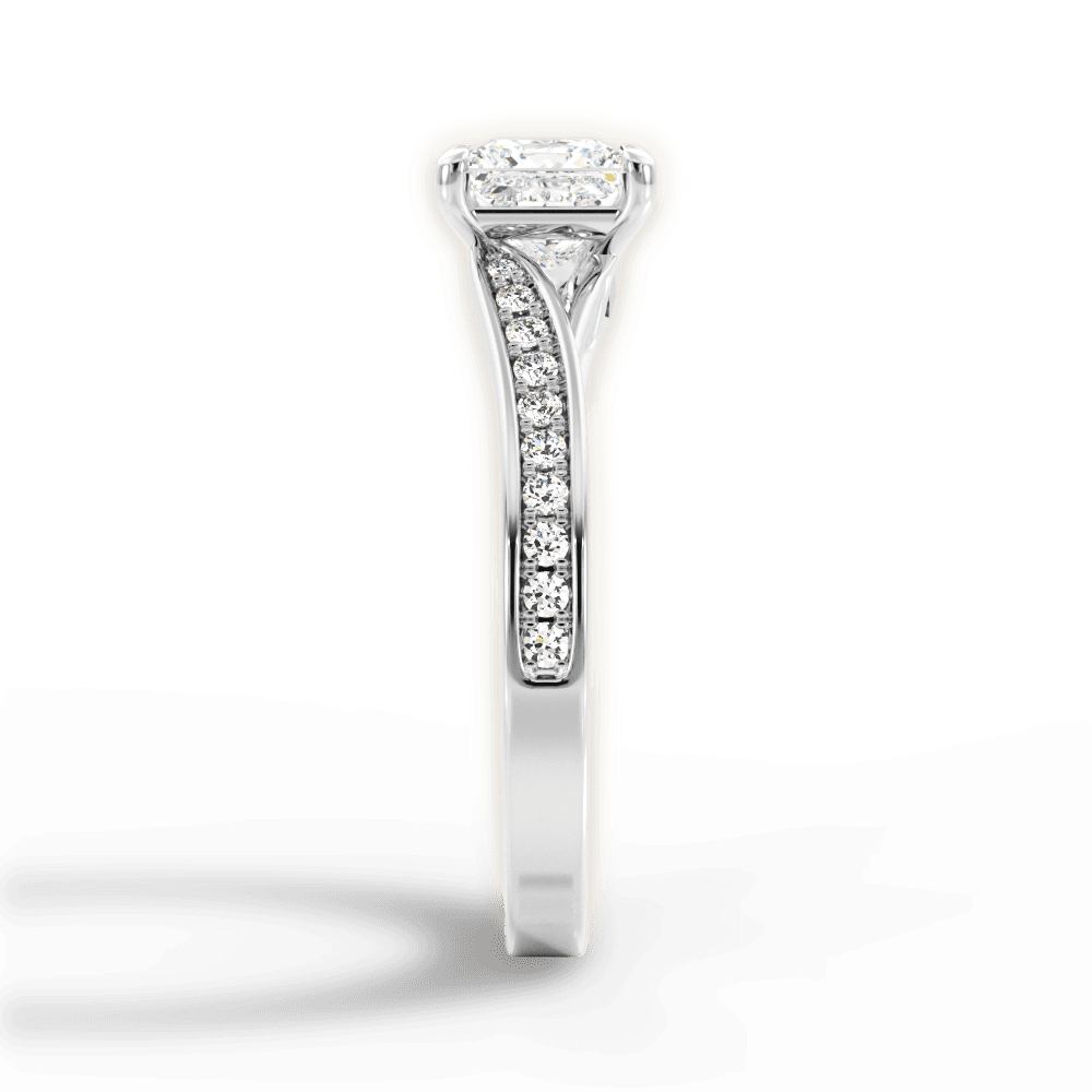 14kt White Gold/18kt White Gold/Platinum/princess/perspective