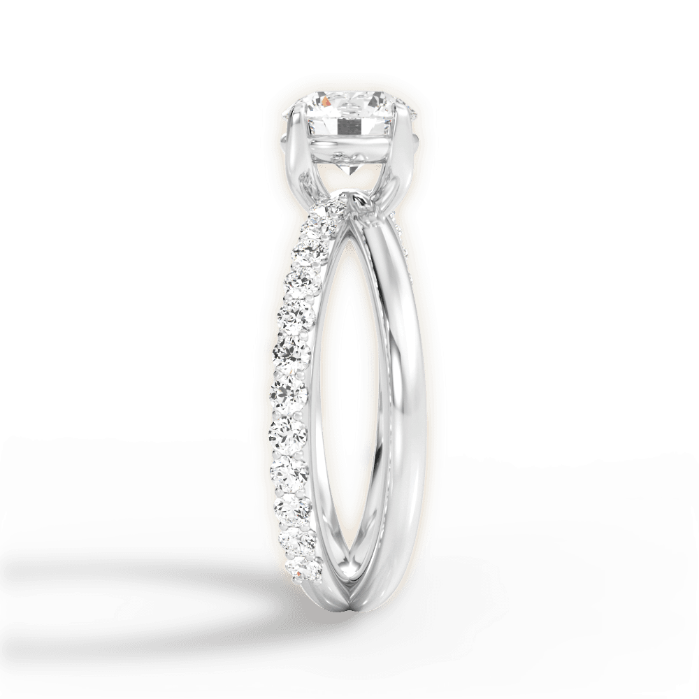 14kt White Gold/18kt White Gold/Platinum/round/perspective