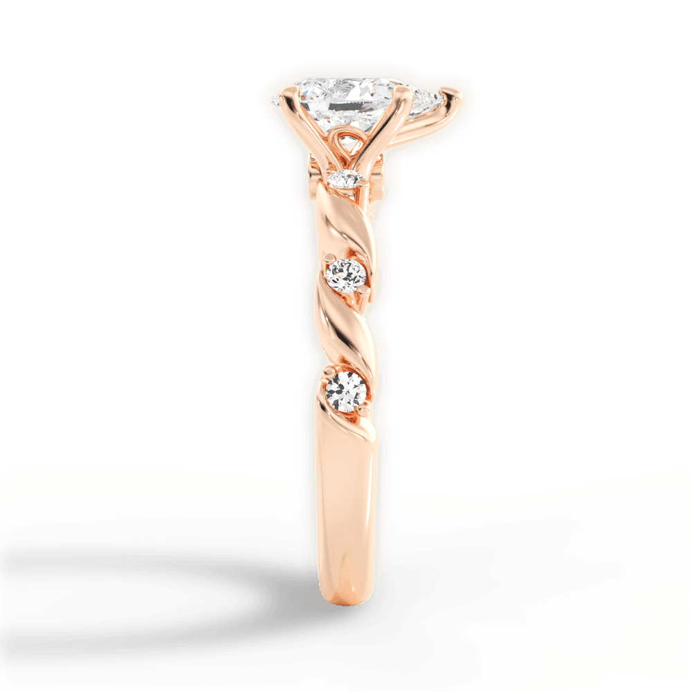 14kt Rose Gold/18kt Rose Gold/pear/perspective