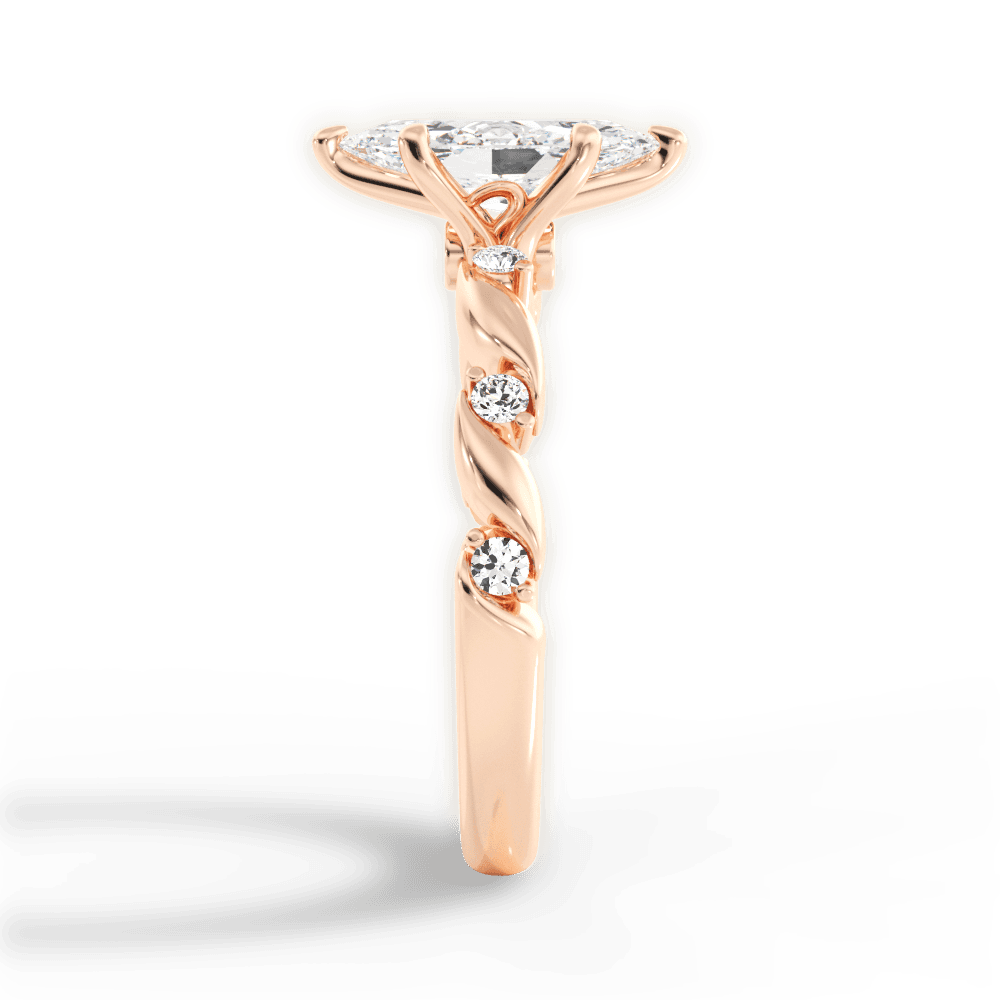 14kt Rose Gold/18kt Rose Gold/marquise/perspective