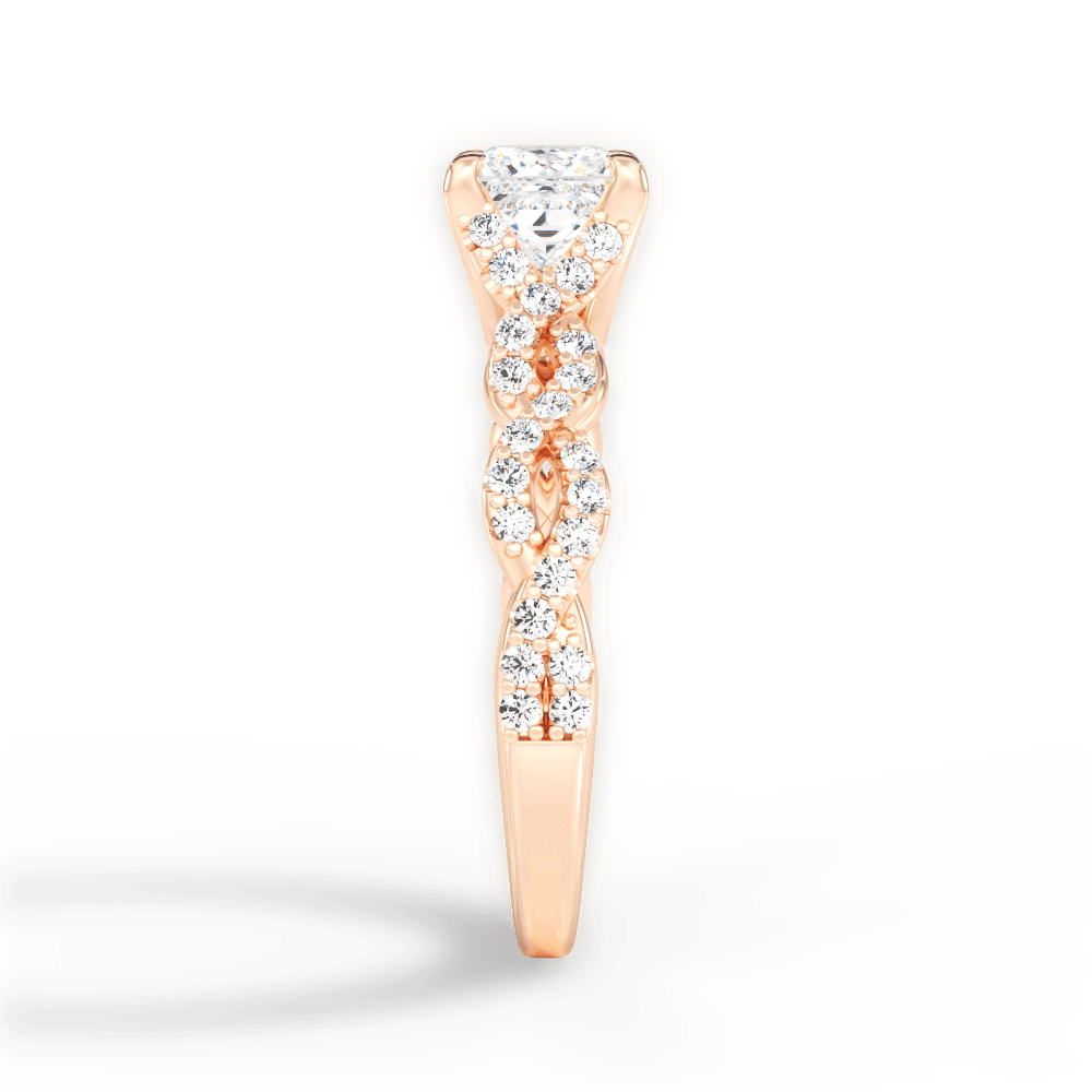 14kt Rose Gold/18kt Rose Gold/princess/perspective