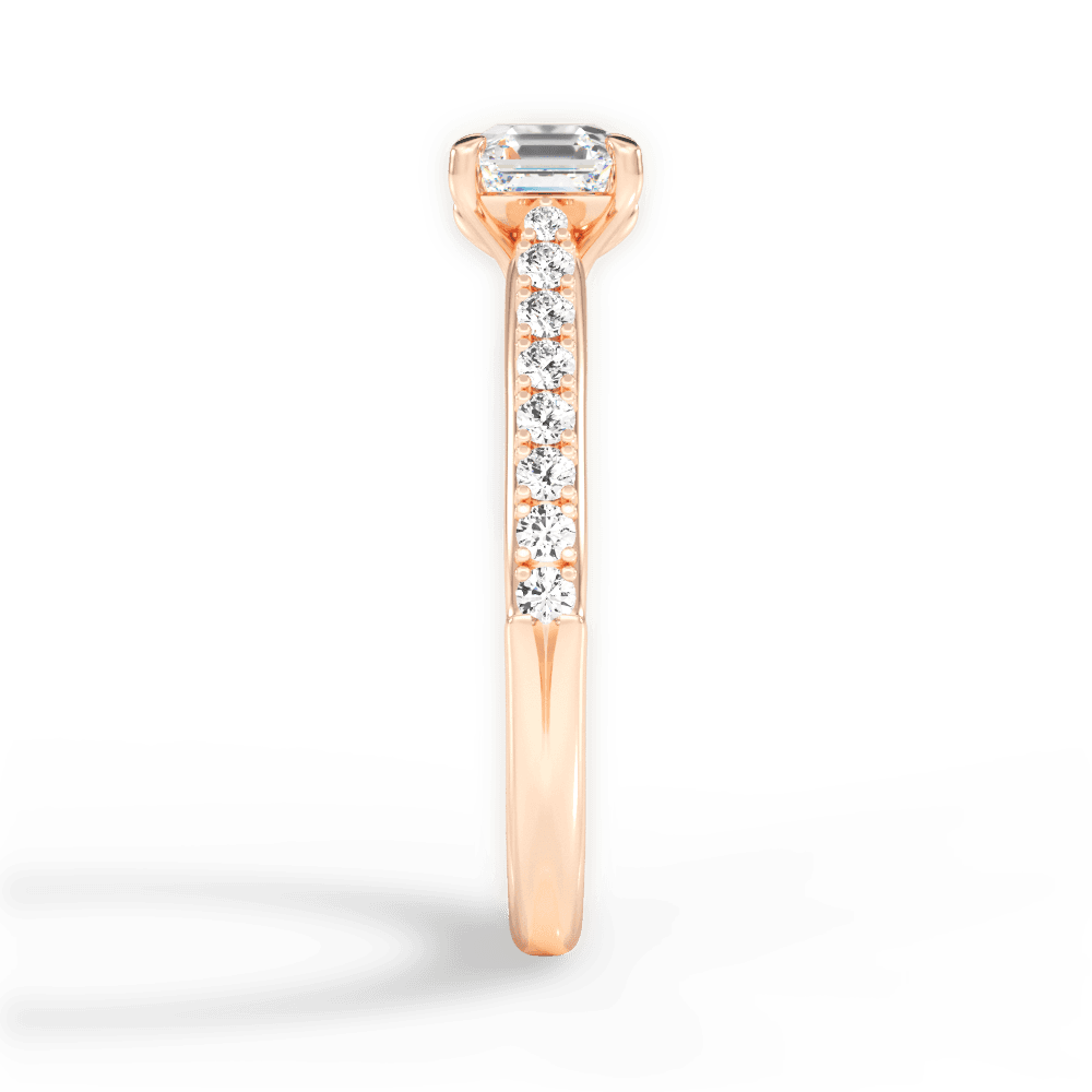 14kt Rose Gold/18kt Rose Gold/asscher/perspective