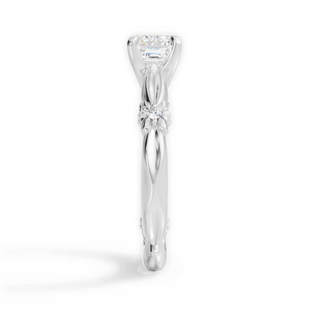 14kt White Gold/18kt White Gold/Platinum/asscher/perspective