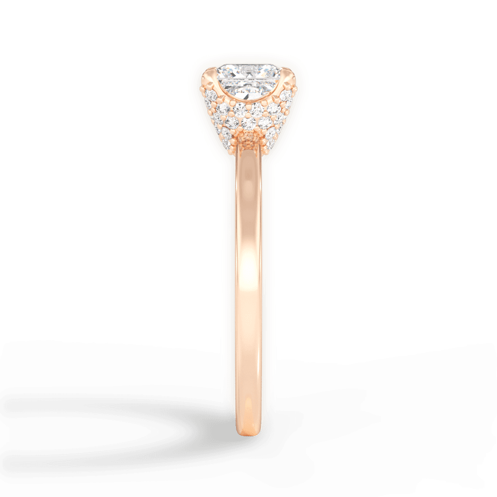 14kt Rose Gold/18kt Rose Gold/princess/perspective