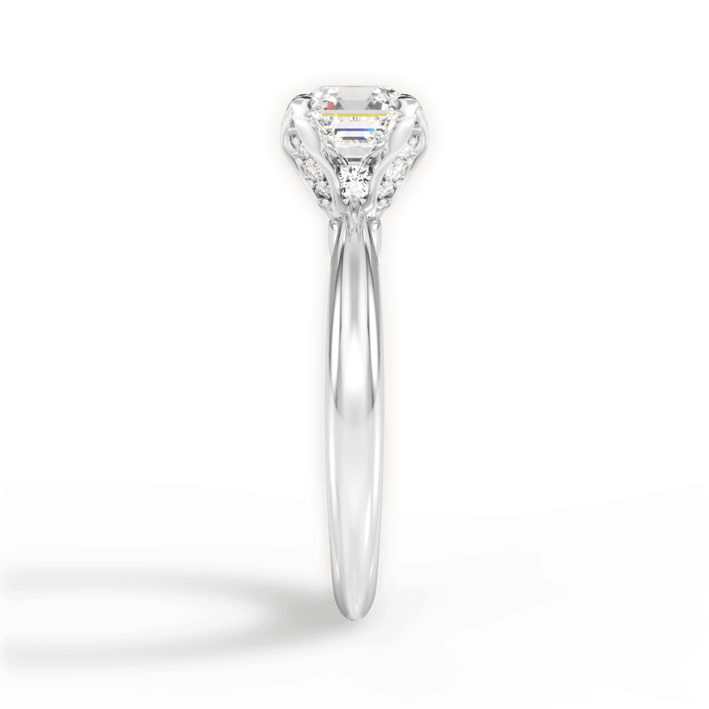14kt White Gold/18kt White Gold/Platinum/asscher/perspective
