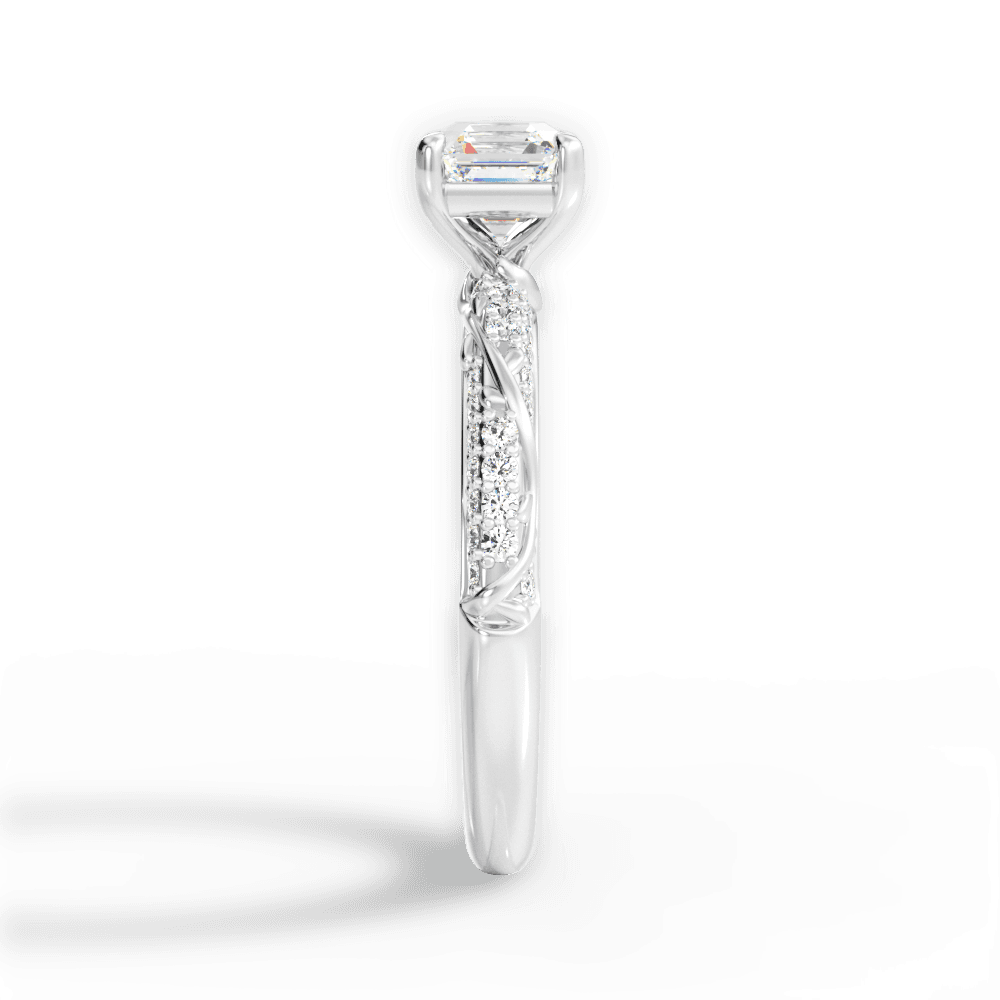 14kt White Gold/18kt White Gold/Platinum/asscher/perspective