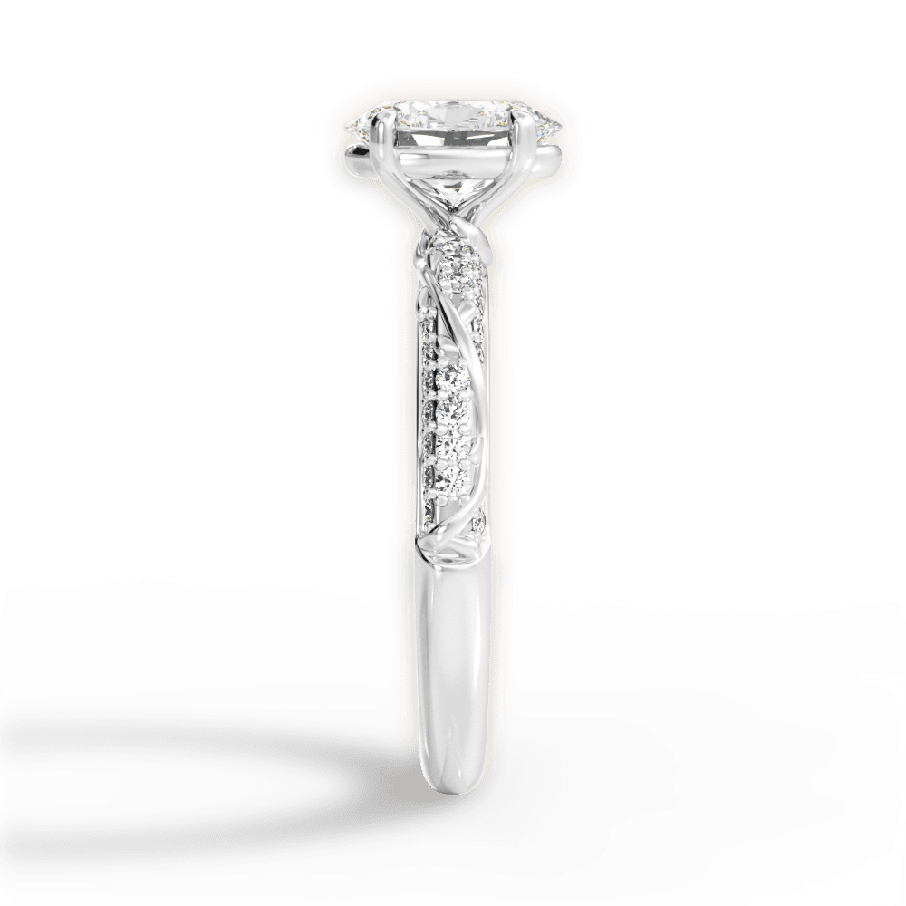 14kt White Gold/18kt White Gold/Platinum/oval/perspective