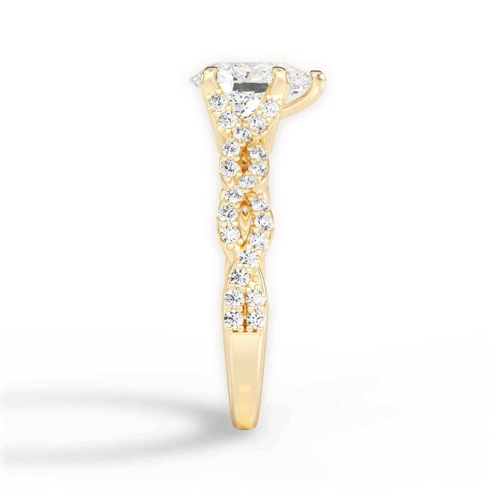 14kt Yellow Gold/18kt Yellow Gold/pear/perspective