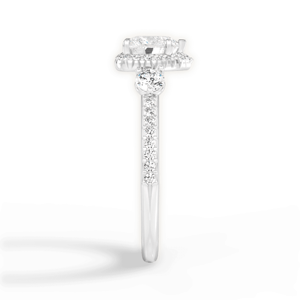 14kt White Gold/18kt White Gold/Platinum/heart/perspective