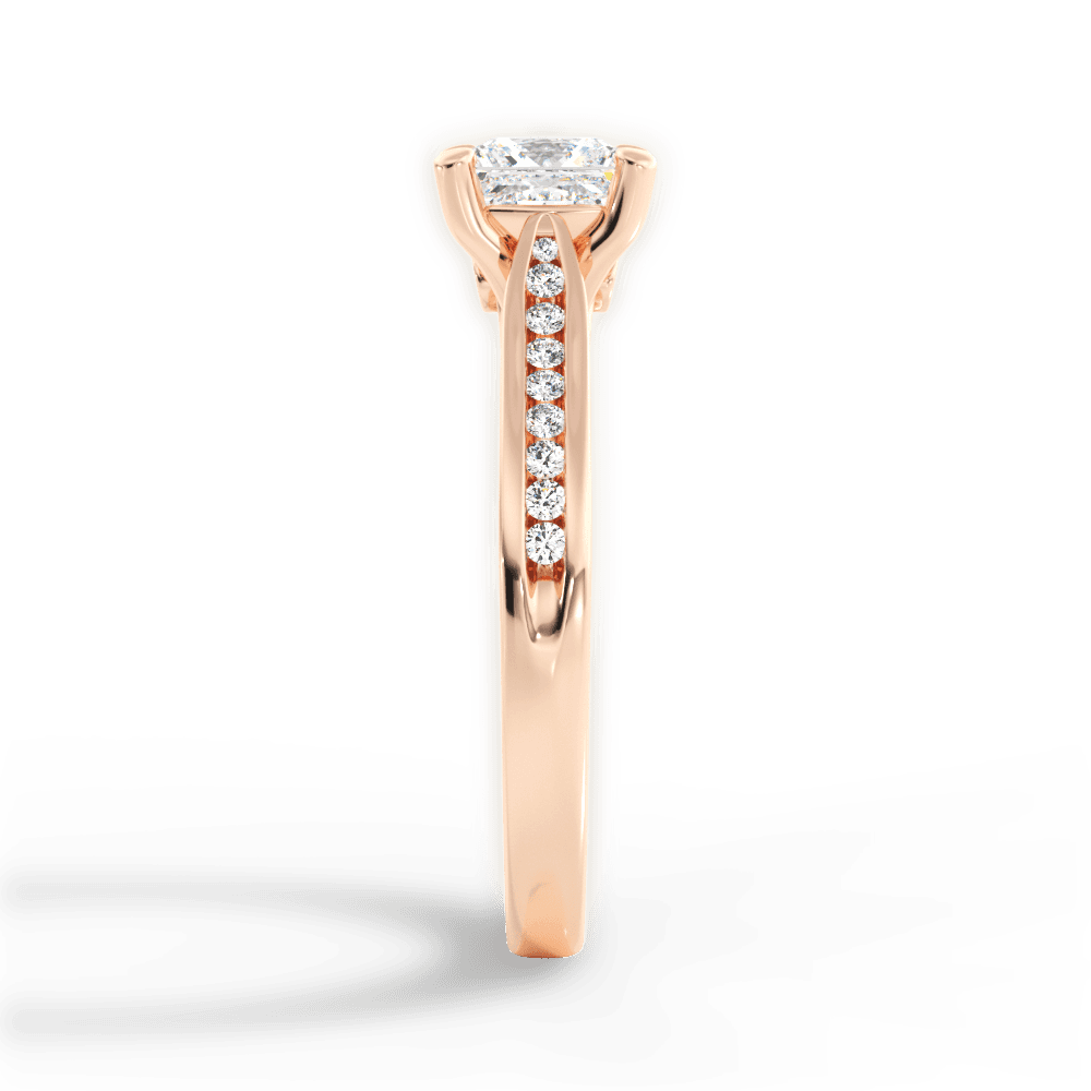 14kt Rose Gold/18kt Rose Gold/princess/perspective