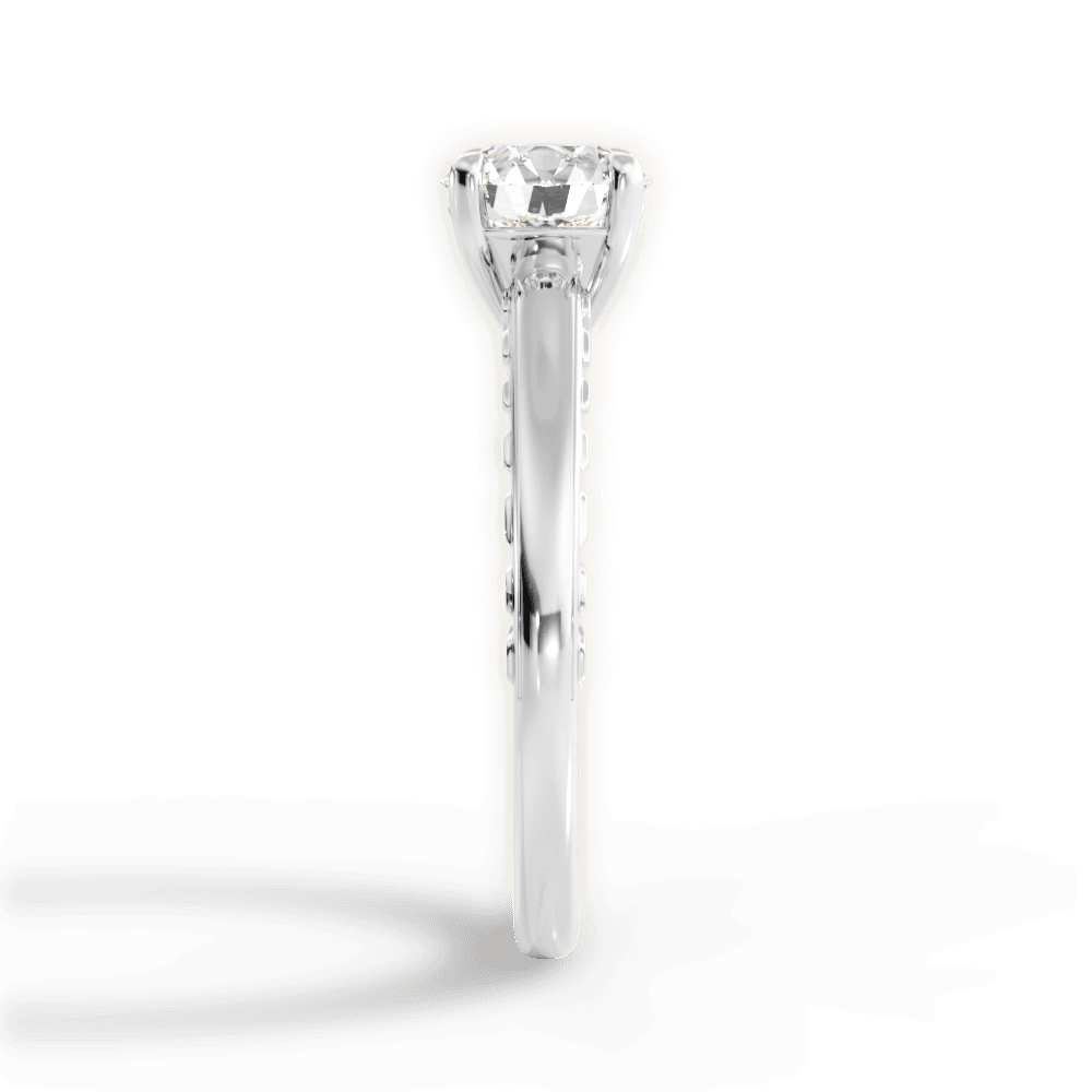 14kt White Gold/18kt White Gold/Platinum/round/perspective