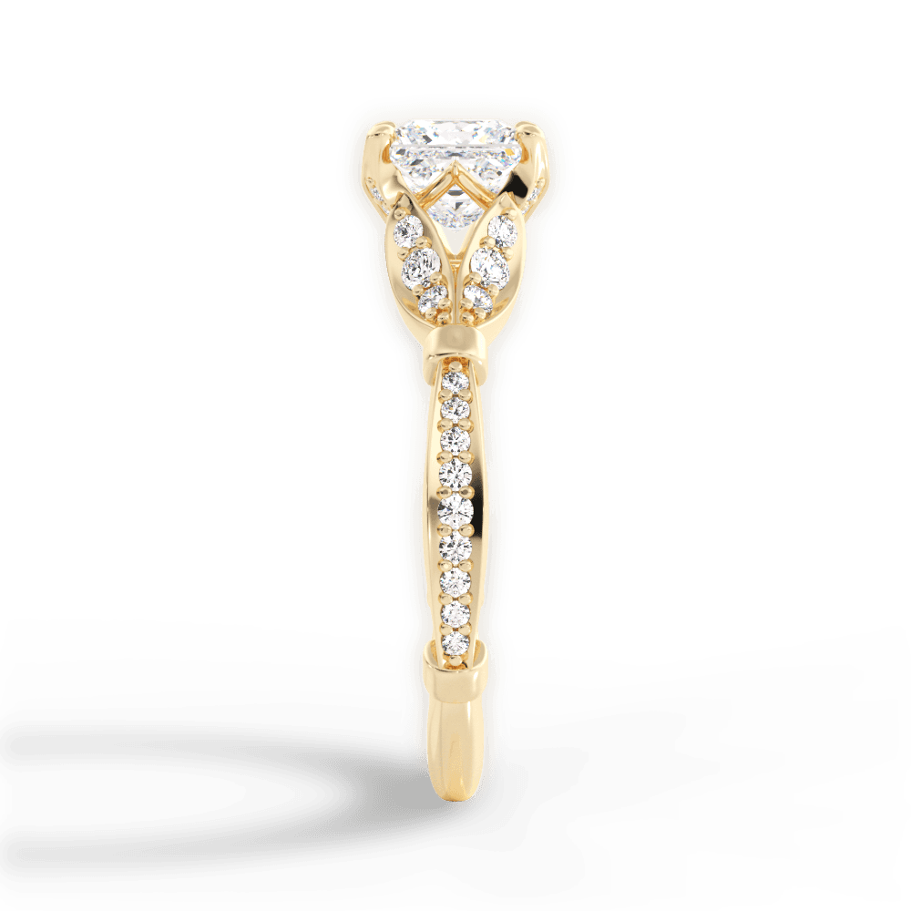 14kt Yellow Gold/18kt Yellow Gold/princess/perspective