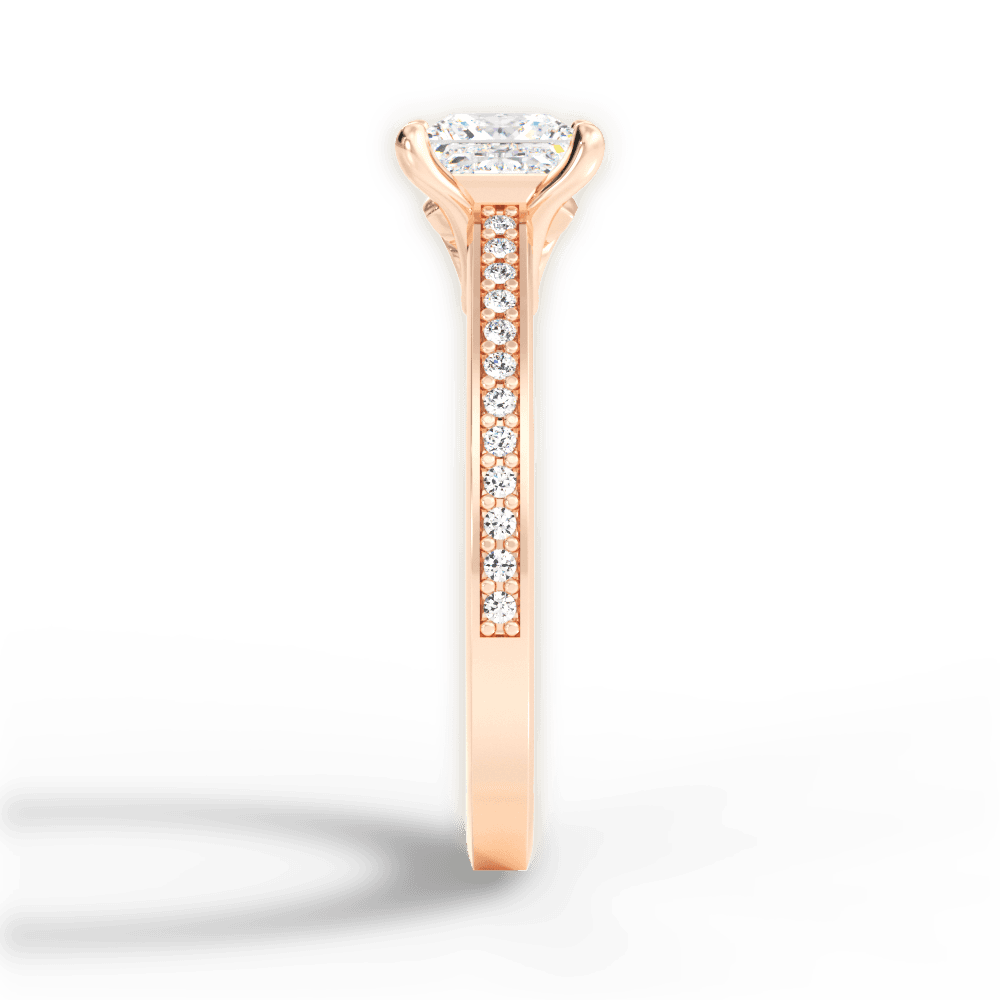 14kt Rose Gold/18kt Rose Gold/princess/perspective