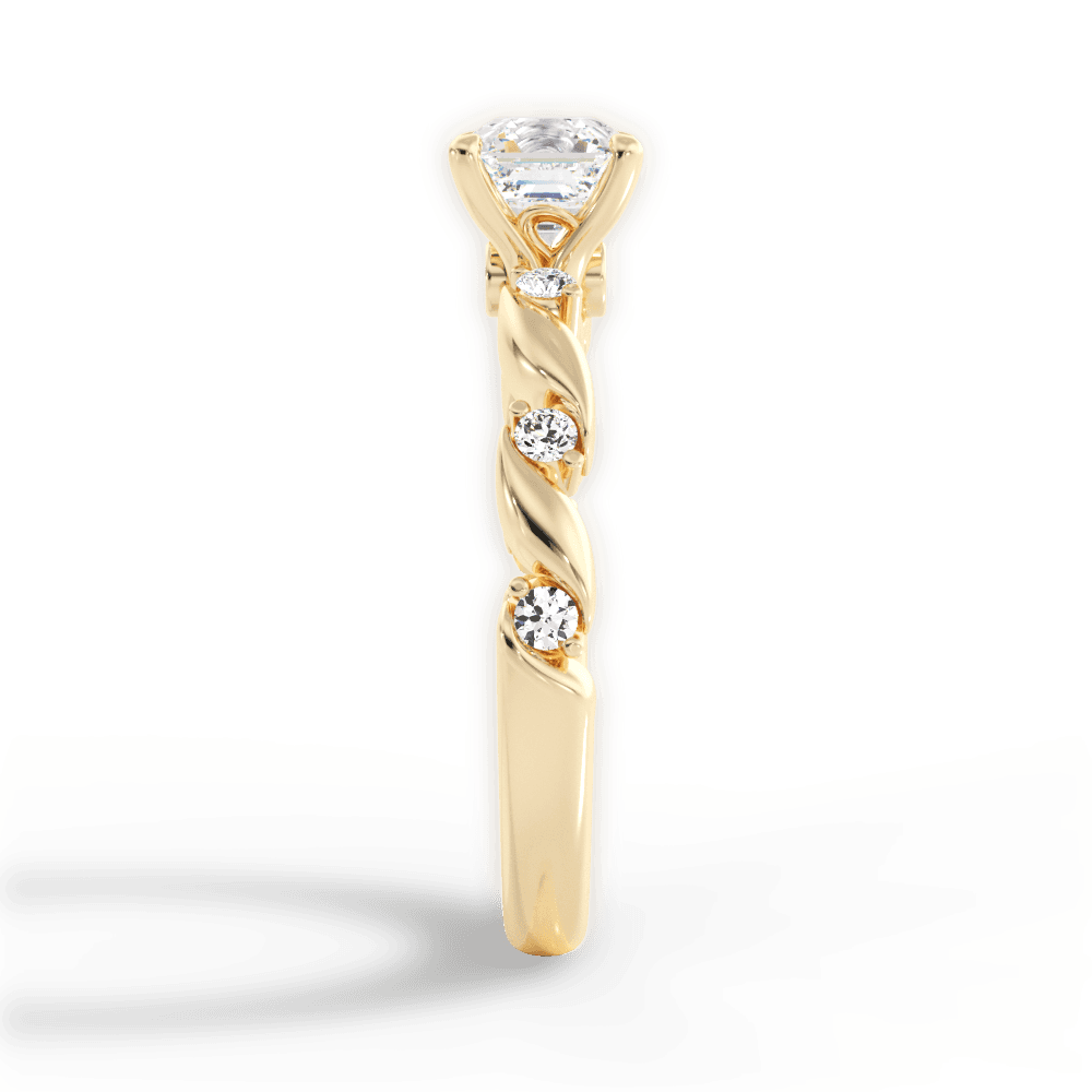 14kt Yellow Gold/18kt Yellow Gold/asscher/perspective