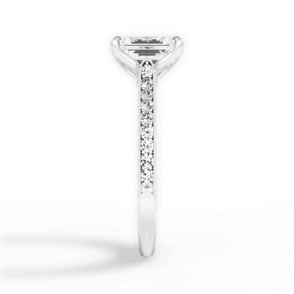 14kt White Gold/18kt White Gold/Platinum/emerald/perspective