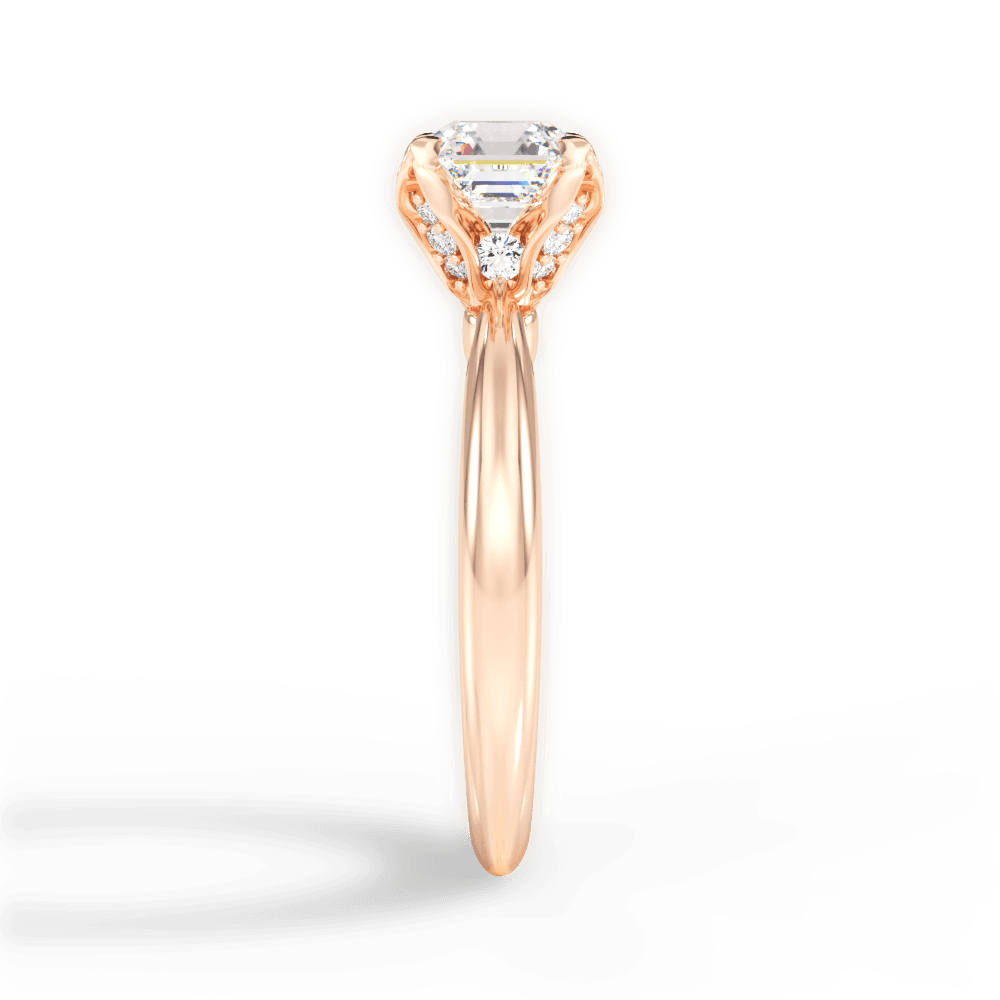 14kt Rose Gold/18kt Rose Gold/asscher/perspective