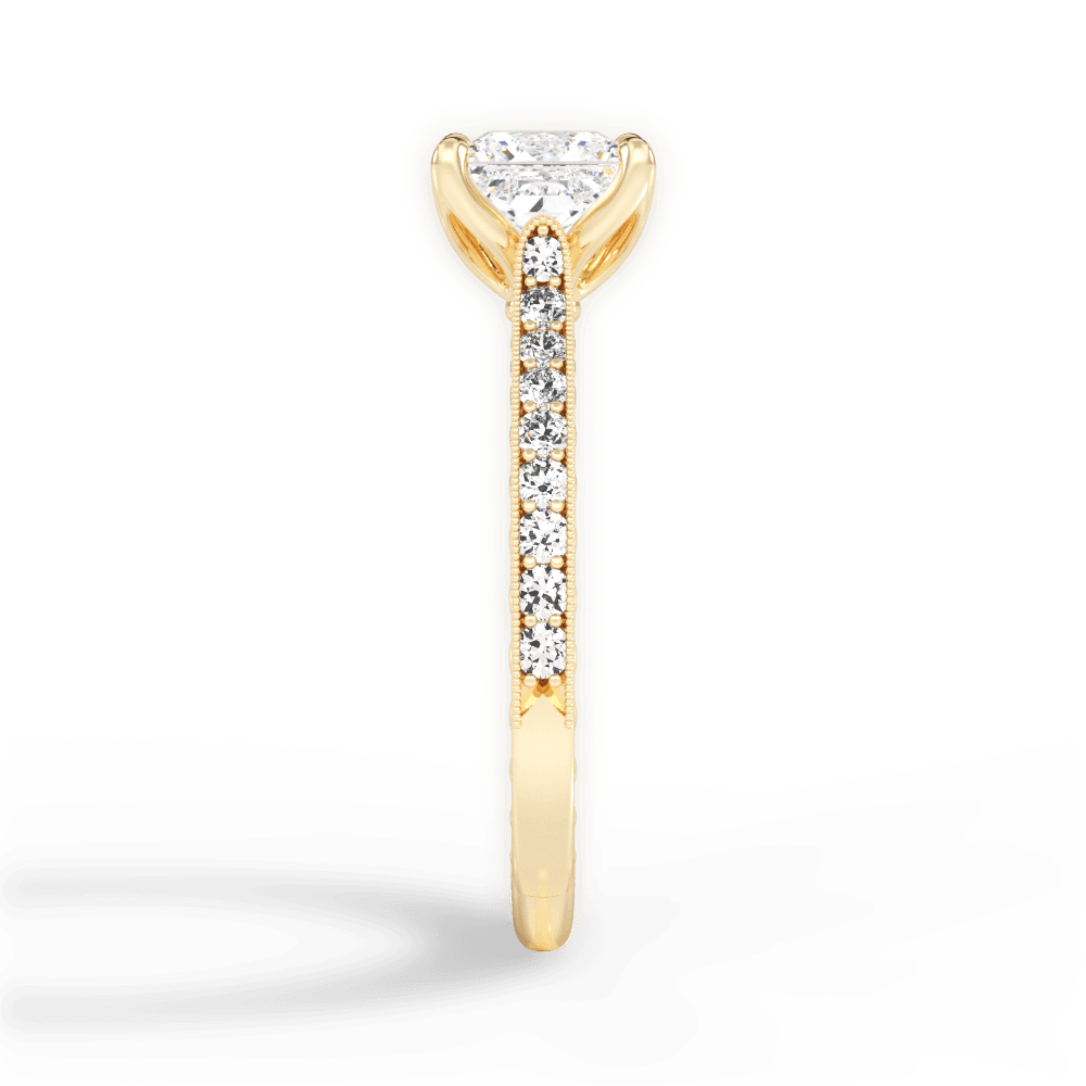 14kt Yellow Gold/18kt Yellow Gold/princess/perspective