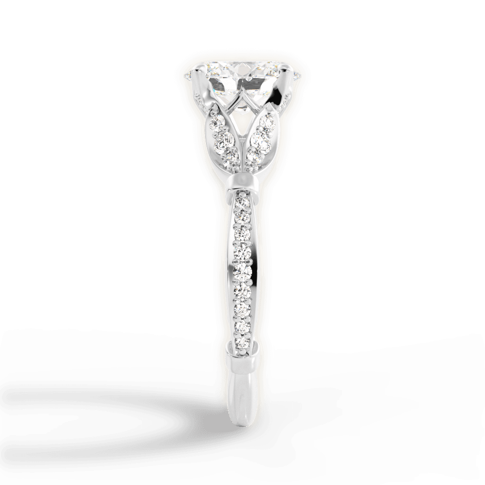 14kt White Gold/18kt White Gold/Platinum/oval/perspective