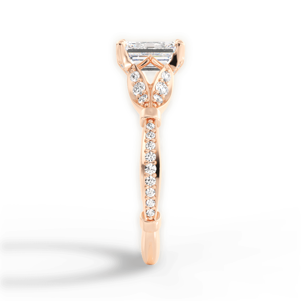 14kt Rose Gold/18kt Rose Gold/emerald/perspective