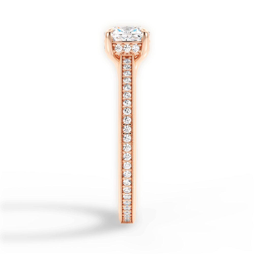14kt Rose Gold/18kt Rose Gold/cushion/perspective