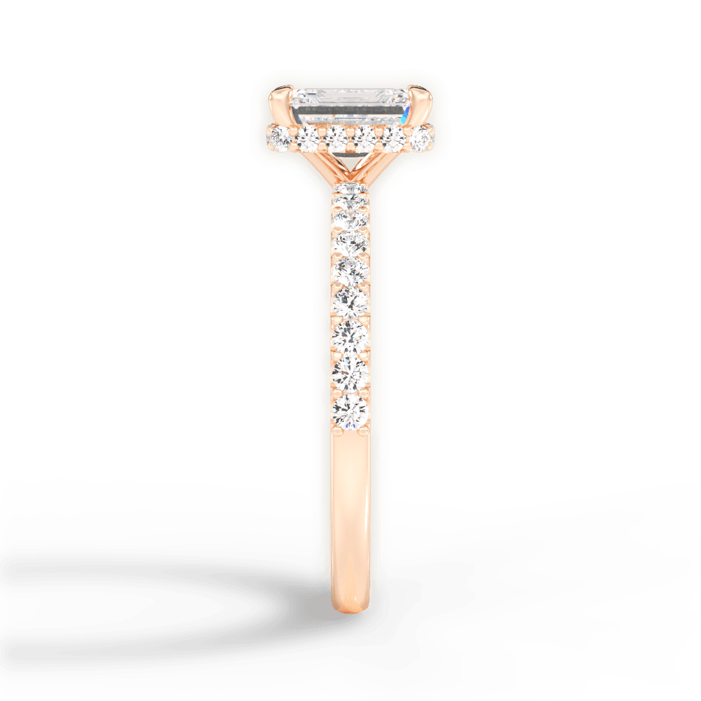 14kt Rose Gold/18kt Rose Gold/emerald/perspective