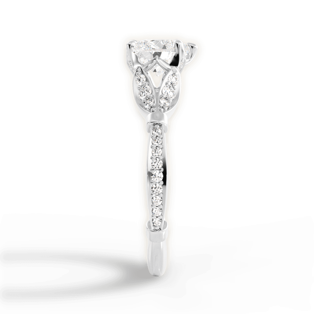 14kt White Gold/18kt White Gold/Platinum/heart/perspective