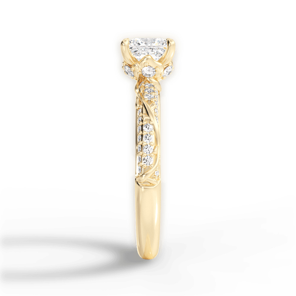 14kt Yellow Gold/18kt Yellow Gold/princess/perspective