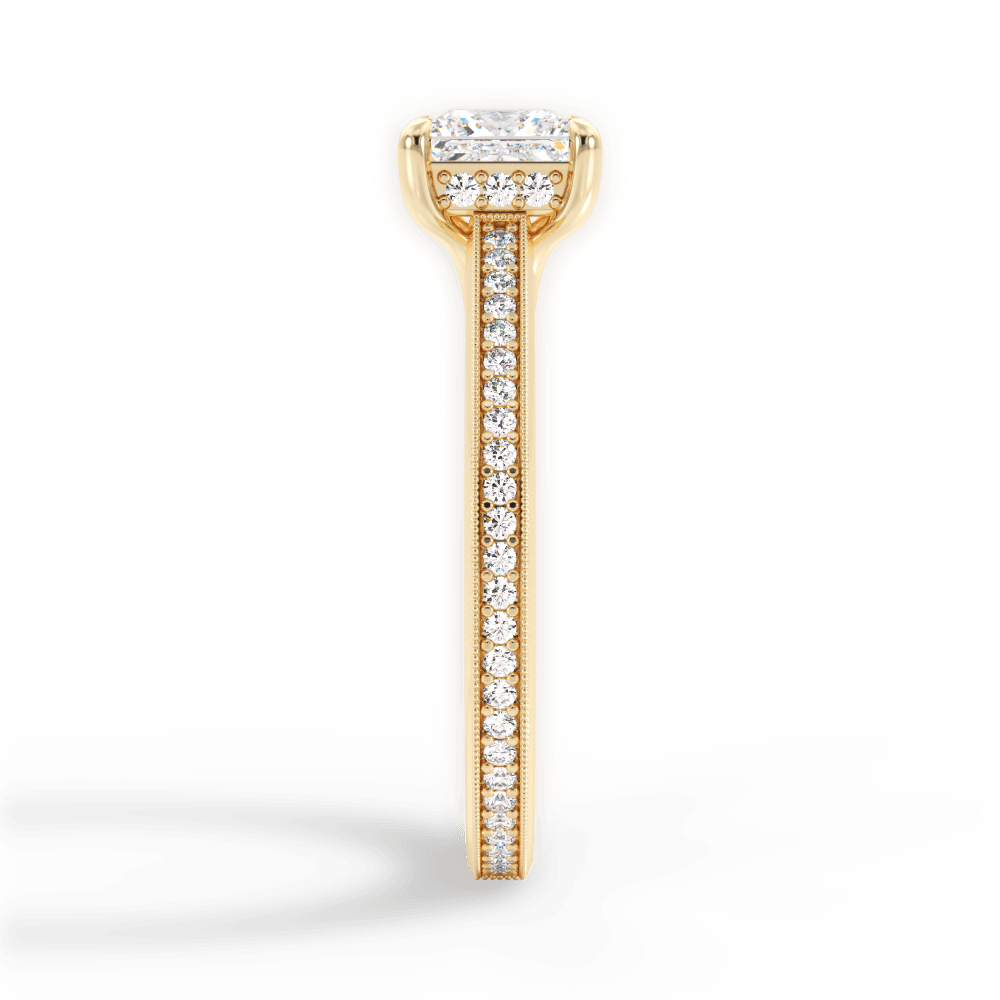 14kt Yellow Gold/18kt Yellow Gold/princess/perspective