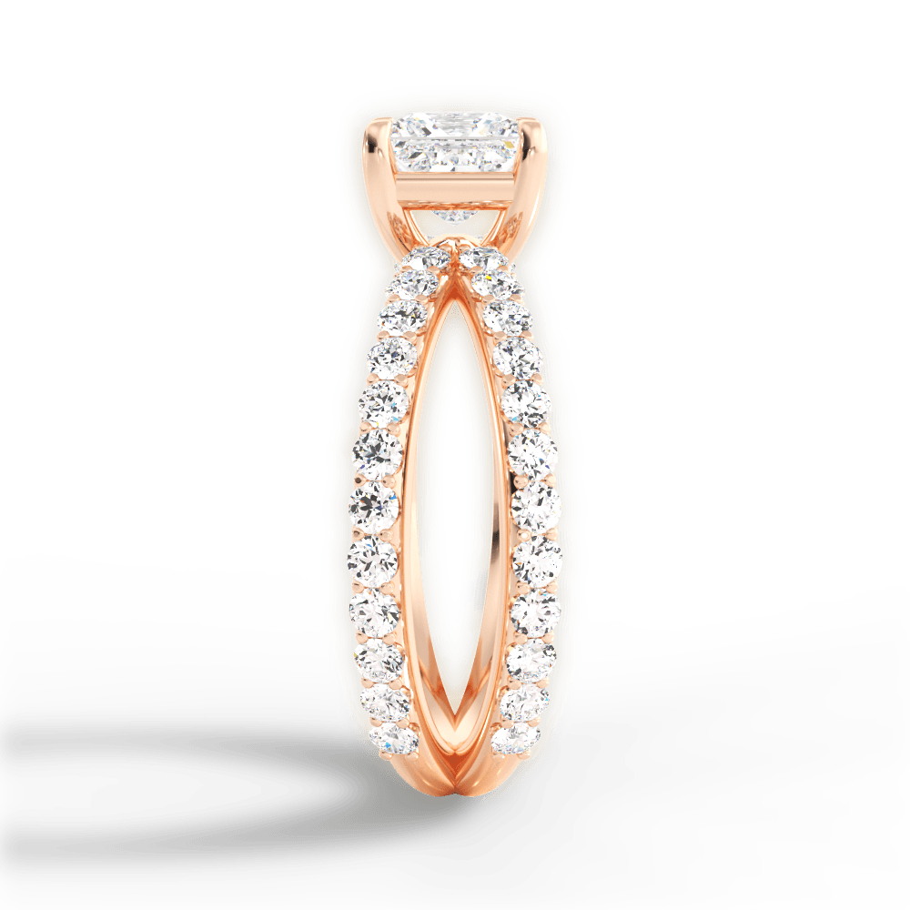 14kt Rose Gold/18kt Rose Gold/princess/perspective