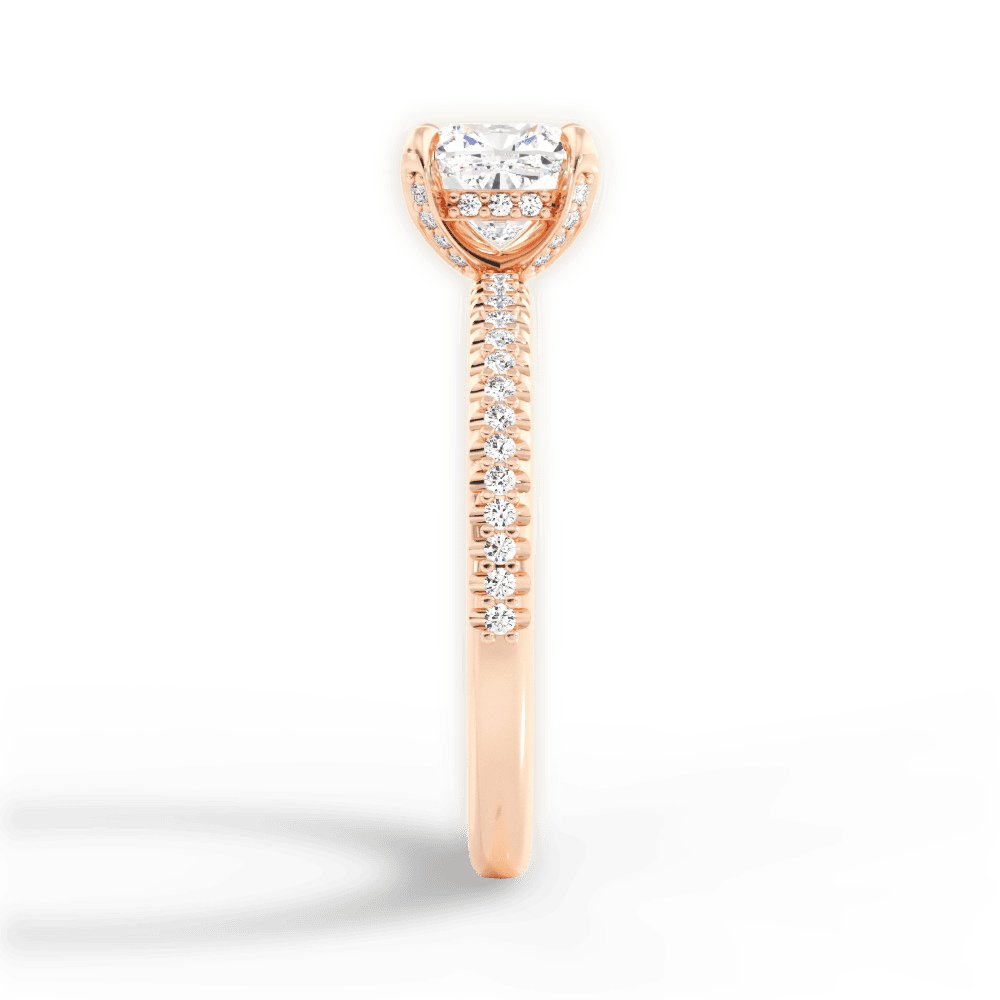 14kt Rose Gold/18kt Rose Gold/cushion/perspective