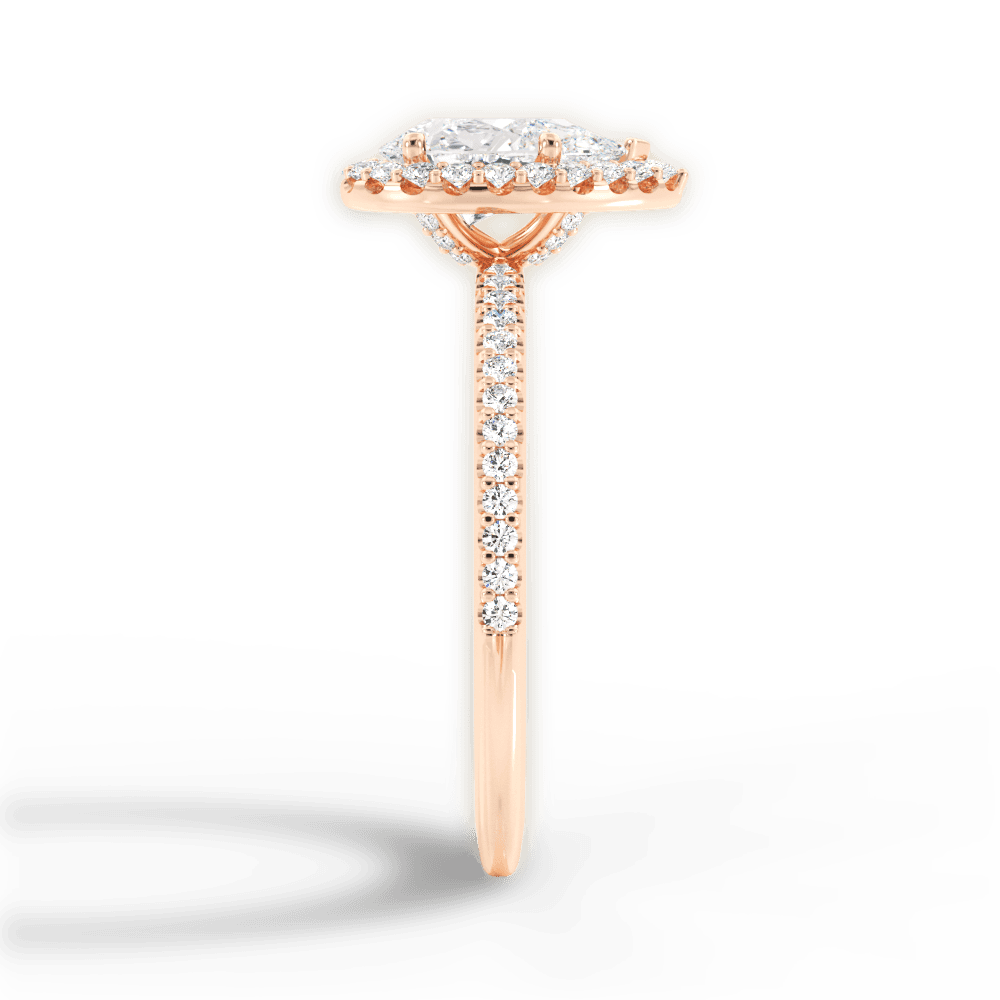 14kt Rose Gold/18kt Rose Gold/pear/perspective