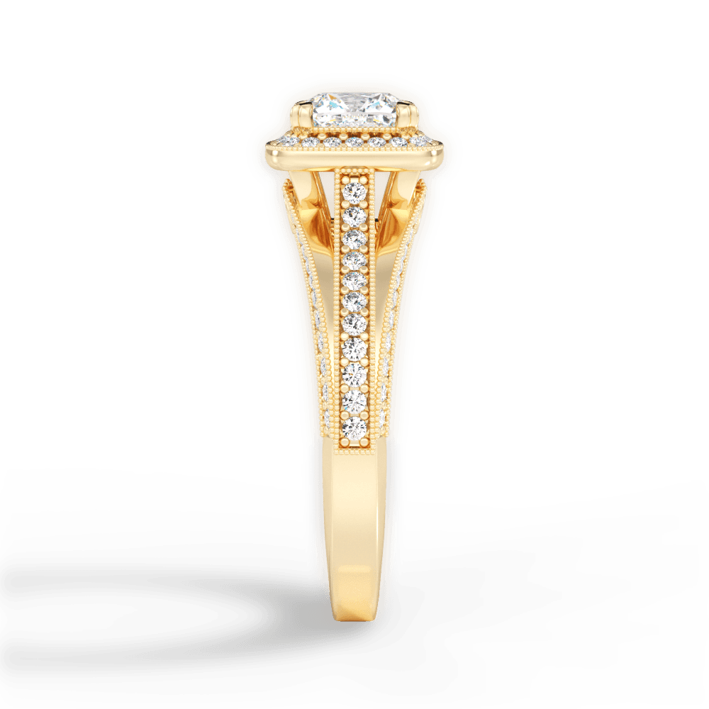 14kt Yellow Gold/18kt Yellow Gold/cushion/perspective