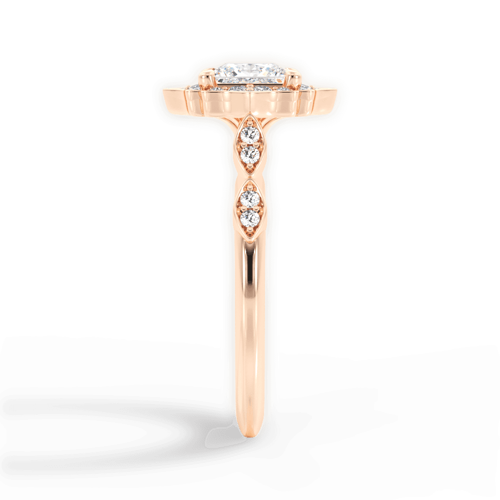 14kt Rose Gold/18kt Rose Gold/princess/perspective