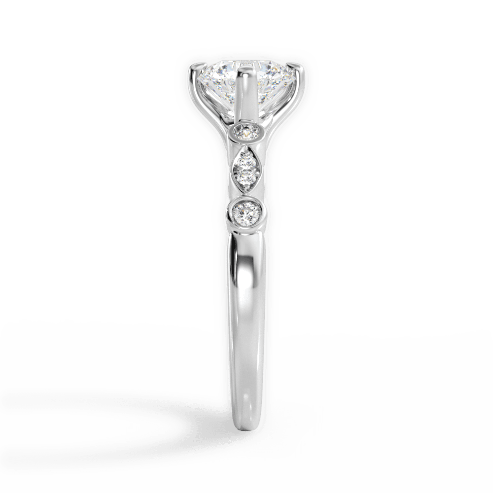 14kt White Gold/18kt White Gold/Platinum/round/perspective