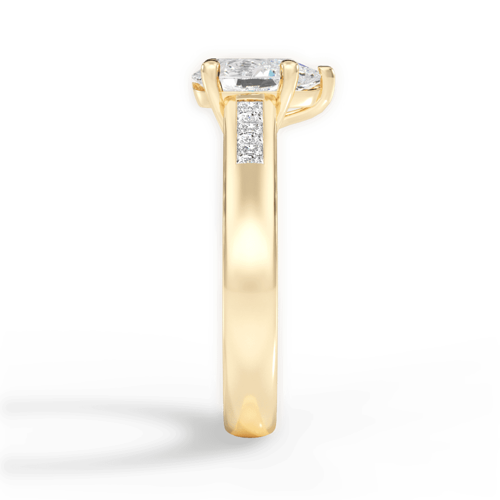 14kt Yellow Gold/18kt Yellow Gold/pear/perspective